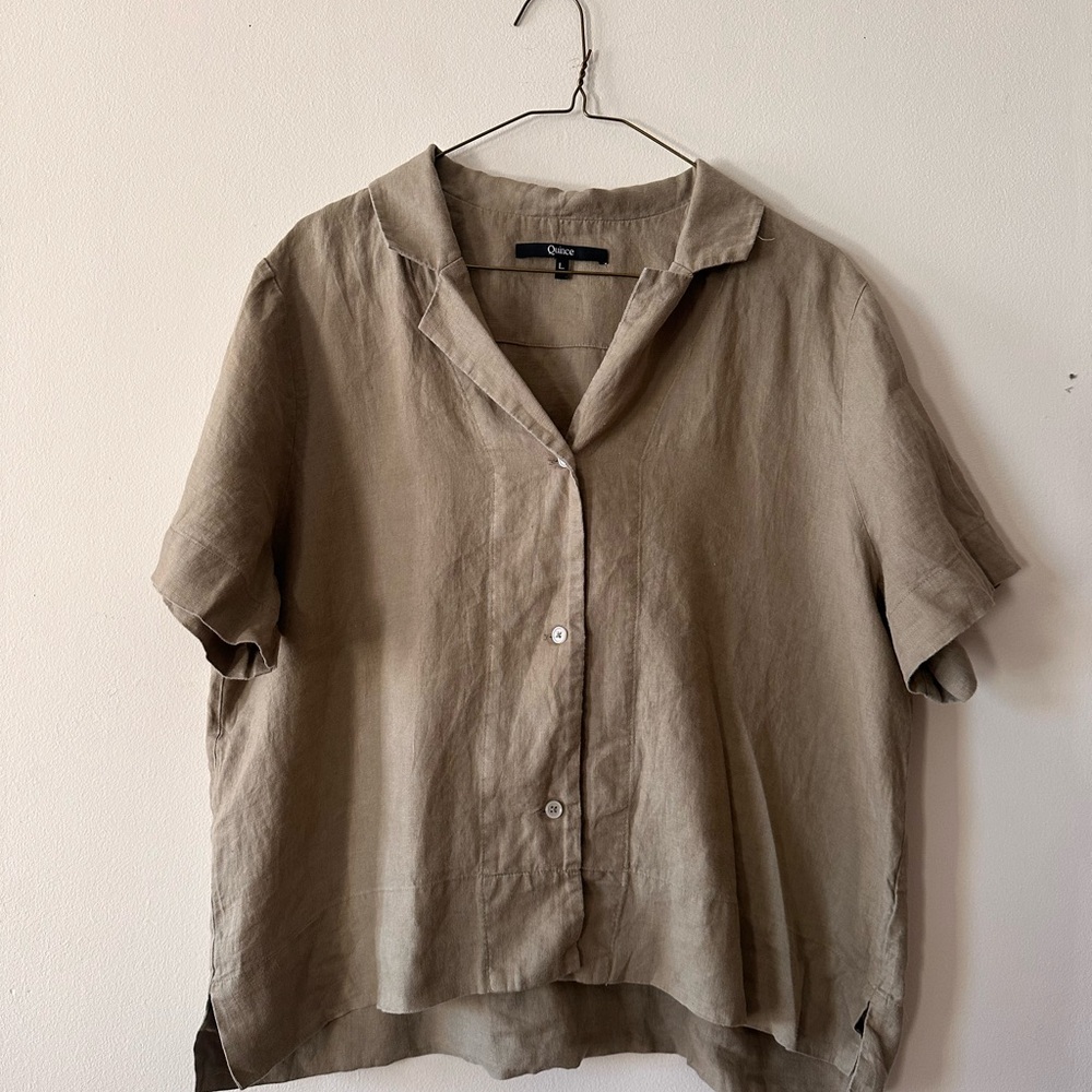 Quince Olive Top and Pant Set - Size L
